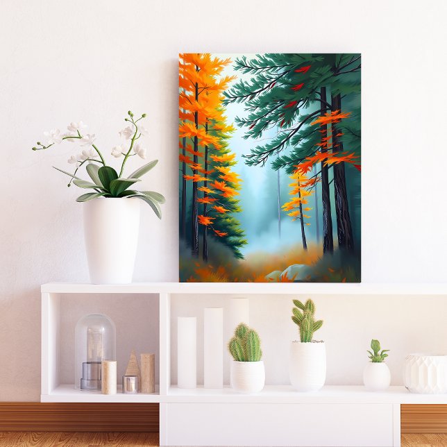 Lienzo Otoño Pine Forest Mist Wall Art (Subido por el creador)