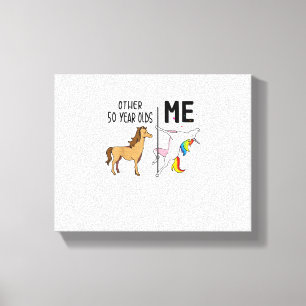 Lienzo Otro regalo de cumpleaños de 50 años de unicornio 