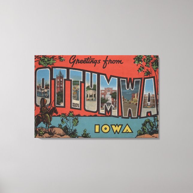 Lienzo Ottumwa, IowaLarge Letter ScenesOttumwa, IA (Anverso)