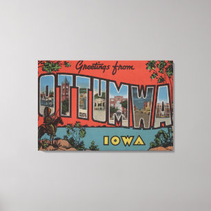 Lienzo Ottumwa, letra ScenesOttumwa, IA de IowaLarge