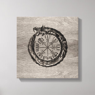 Lienzo Ouroboros con Vegvisir