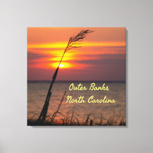 Lienzo Outer Banks North Carolina Beach Sunset Naranja Sk