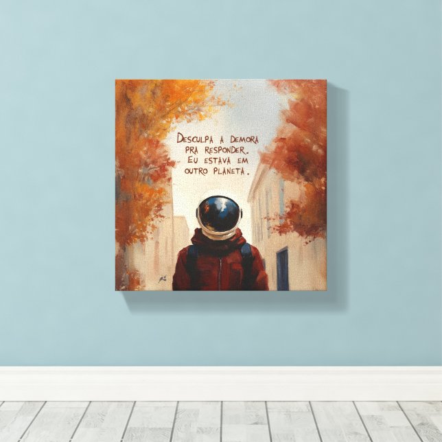 Lienzo Outro Planeta (com frase) (Insitu (piso de madera))