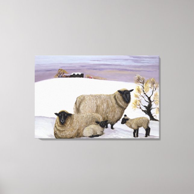 Lienzo Oveja en invierno (Anverso)