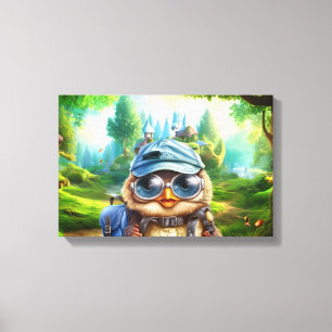 Lienzo Oveja viajera en un bosque encantado