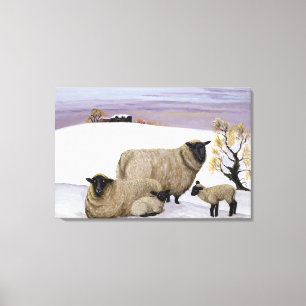Lienzo Ovejas en invierno