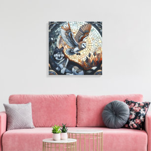 Lienzo Owl and Wolf Mosaic Ai Art