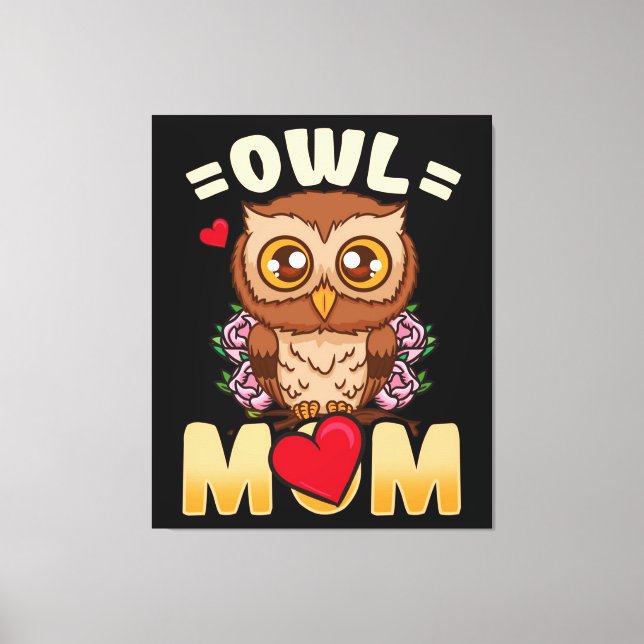 Lienzo Owl Mom | Regalo Para La Madre Lechuza Propietaria (Anverso)