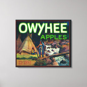 Lienzo Owyhee Apple Crate LabelNampa, ID