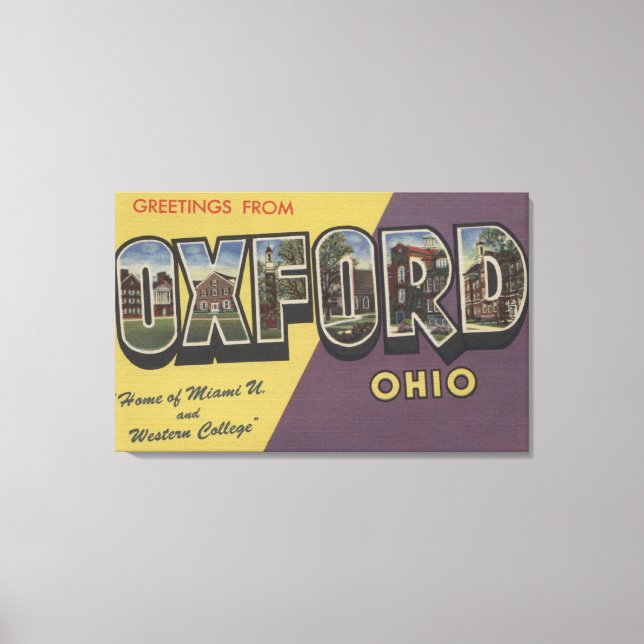 Lienzo Oxford, Ohio - Miami U & Western College (Anverso)