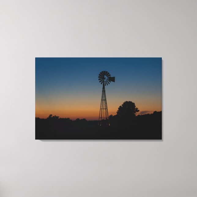 Lienzo Ozark Windmill Sunset (Anverso)