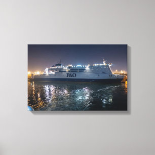 Lienzo P&O Pride of Hull Ferry por la Noche