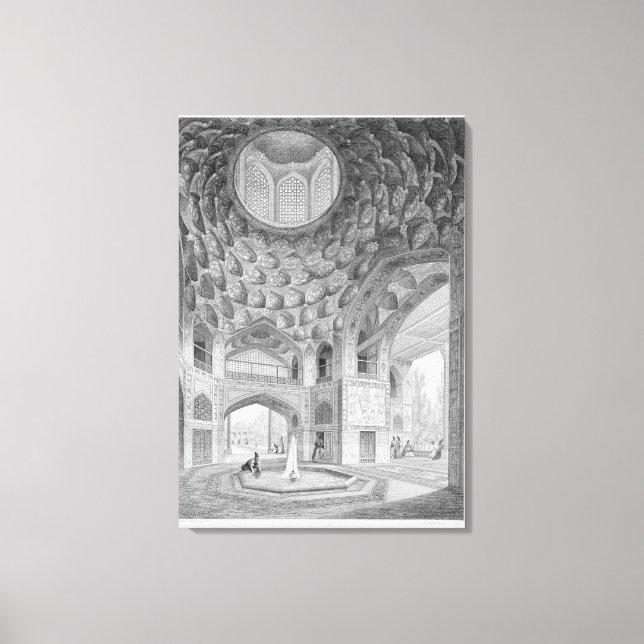 Lienzo Pabellón de las Ocho Paradisas, en Isfahán, de (Anverso)