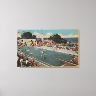 Lienzo Pacific Grove, CA - Vista de la piscina municipal