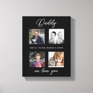 Lienzo Padre con hijos Collage de fotos de papá de famili