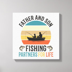 Lienzo Padre e Hijo Pescando Socios para Toda la Vida Dis