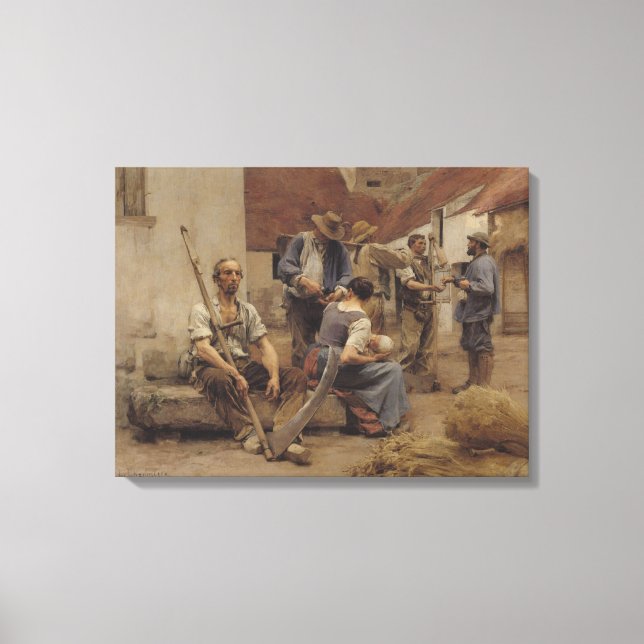 Lienzo Pagando a los inversores, 1882 (Anverso)