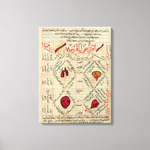 Lienzo Página de la 'Canon de la Medicina' de Avicenna.