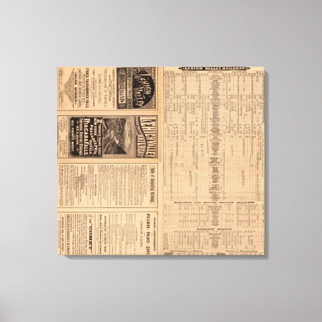 Lienzo Página de texto de Lehigh Valley Railroad (Anverso)