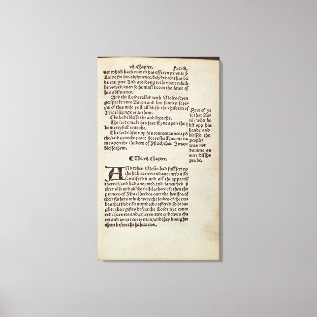 Lienzo Página de texto del antiguo Testamento (Anverso)