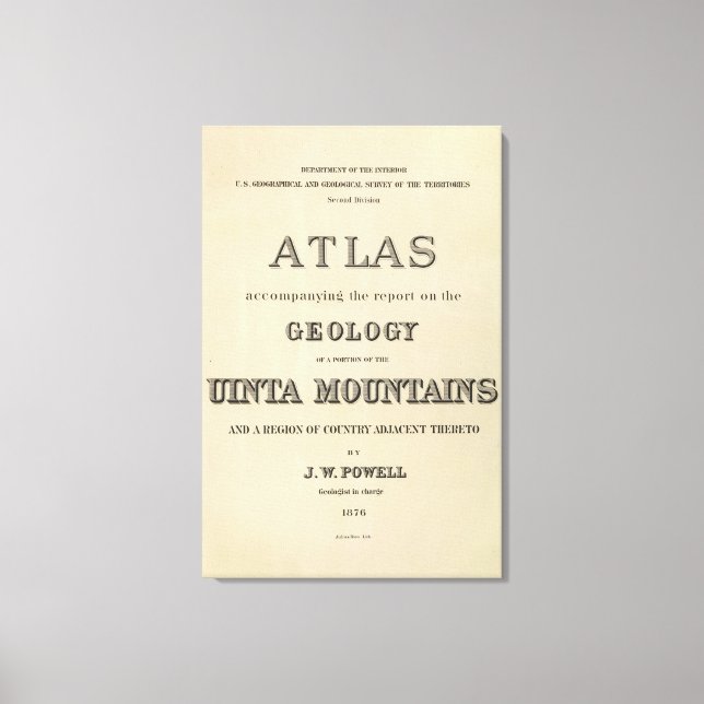 Lienzo Página de título Atlas que acompaña el informe (Anverso)
