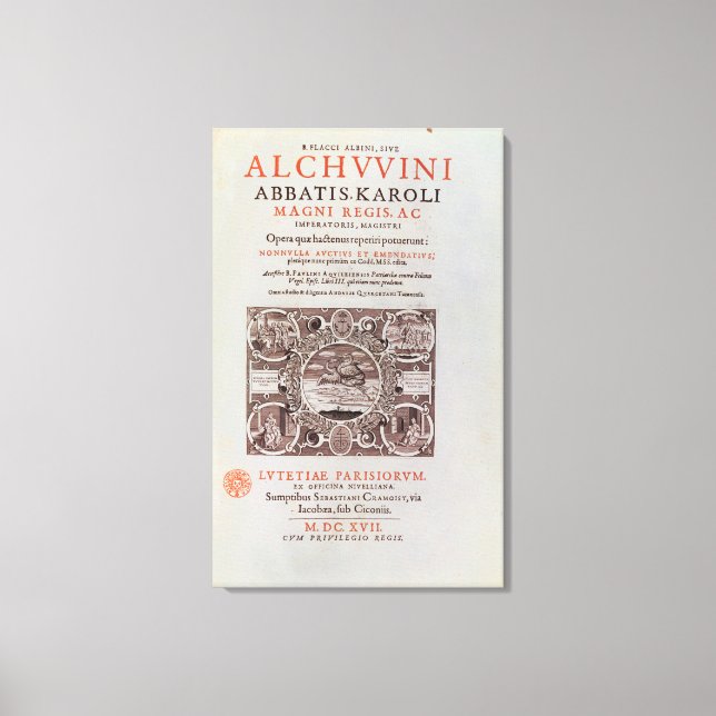 Lienzo Página de título de 'Abbatis Karoli Magni Regis' (Anverso)
