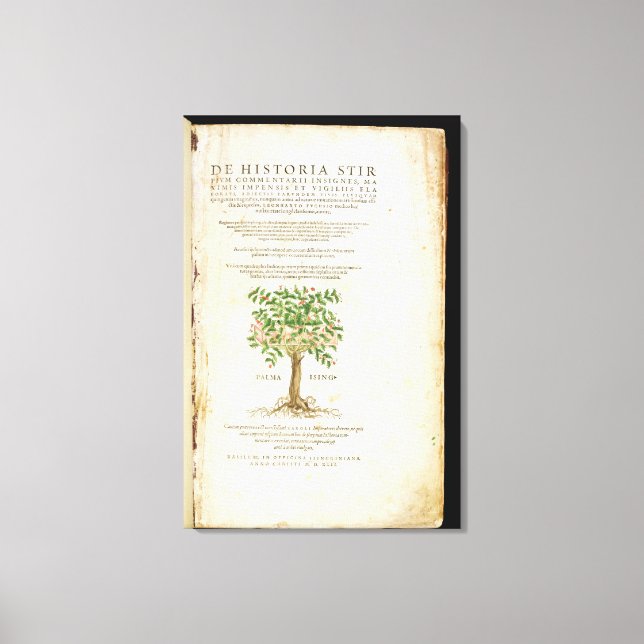 Lienzo Página de título de 'De Historia Stirpium Commenta (Anverso)