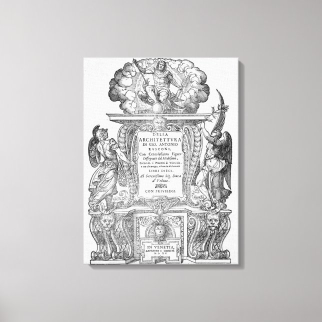 Lienzo Página de título de 'Della Architettura', publicad (Anverso)