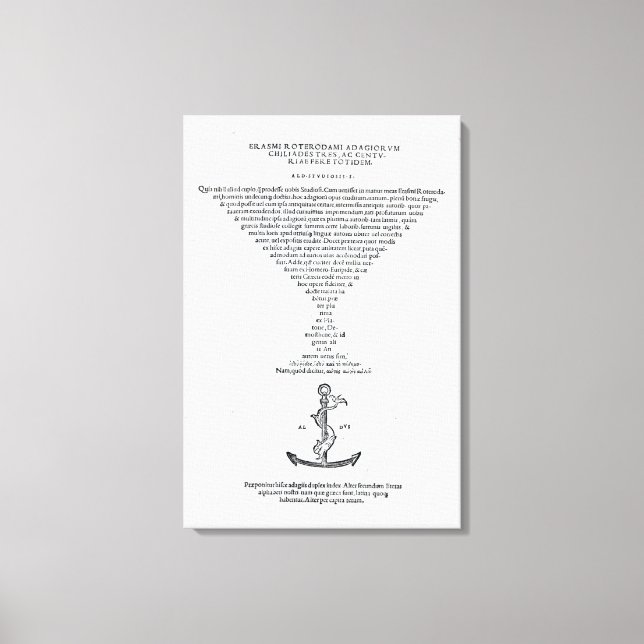 Lienzo Página de título de los adagios de Erasmus (Anverso)
