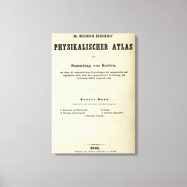 Lienzo Página de título Dr. Heinrich Berghaus (Anverso)