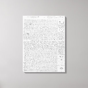 Lienzo Página del Codex Leicester, 1508-12