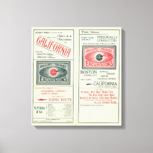 Lienzo Página del texto de las excursiones del turista