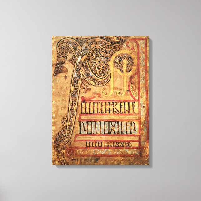 Lienzo Página inicial de Lichfield Gospels, c.720 (Anverso)