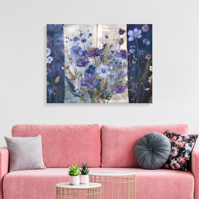 Lienzo Páginas de revistas de arte: Blues desvanecidos (Insitu (Sala de estar))