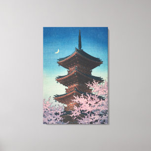 Lienzo Pagoda japonesa vintage de una tarde de primavera 
