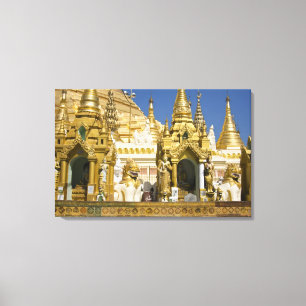 Lienzo Pagoda Shwedagon (Paya), gran sitio de templo que