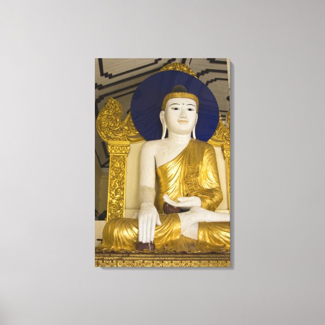 Lienzo Pagoda Shwedagon (Paya), gran sitio de templo que  (Anverso)