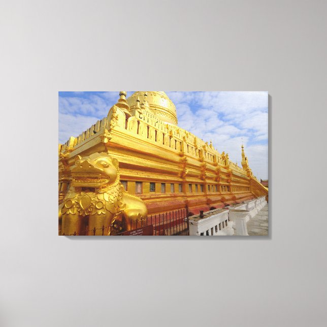 Lienzo Pagoda Shwezigon en Bagan, Bagan (Pagan), (Anverso)