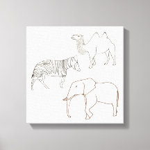 Paint It Elephant Zebra Camel envuelto tela