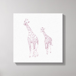 Lienzo Paint It Mother and child girafing