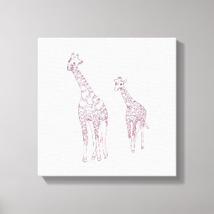 Lienzo Paint It Mother and child girafing