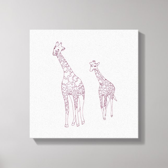 Lienzo Paint It Mother and child girafing (Anverso)