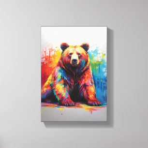 Lienzo Paint Splash Bear