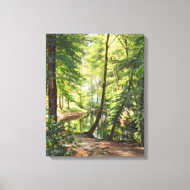 Lienzo Paintaje paisajístico de Aagaard Forest Stream (Anverso)