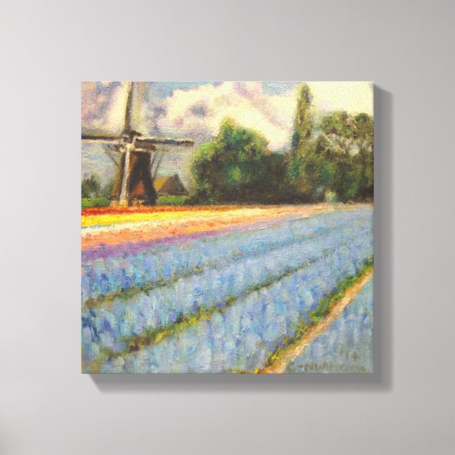 Lienzo Paintaje paisajístico de las flores de Holanda Tri (Anverso)