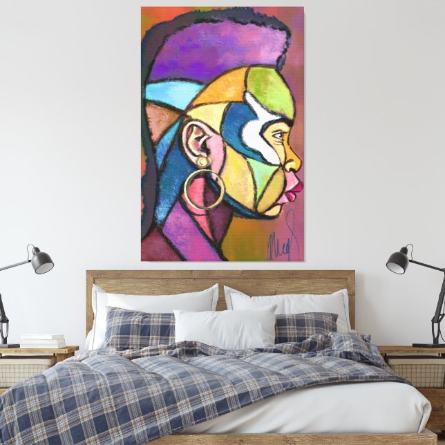 Lienzo Painted Art African Man Canvas Print (Insitu(Dormitorio))