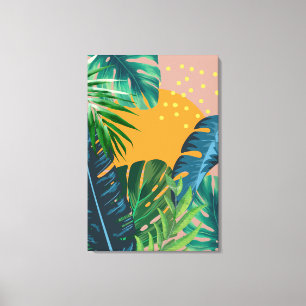 Lienzo Paisaje abstracto de puesta de sol tropical en la