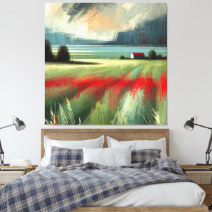 Lienzo Paisaje abstracto impresionista con nube de tormen