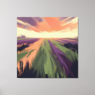 Lienzo Paisaje abstracto minimalista con puesta de sol na