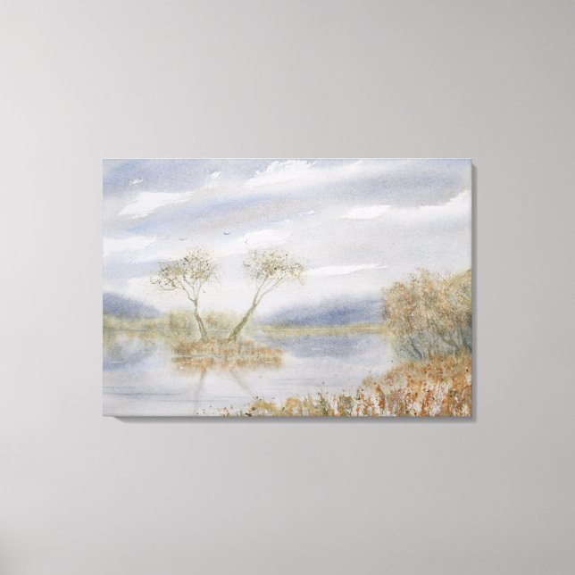 Lienzo Paisaje acuático de la isla de los Árboles de Cuar (Anverso)